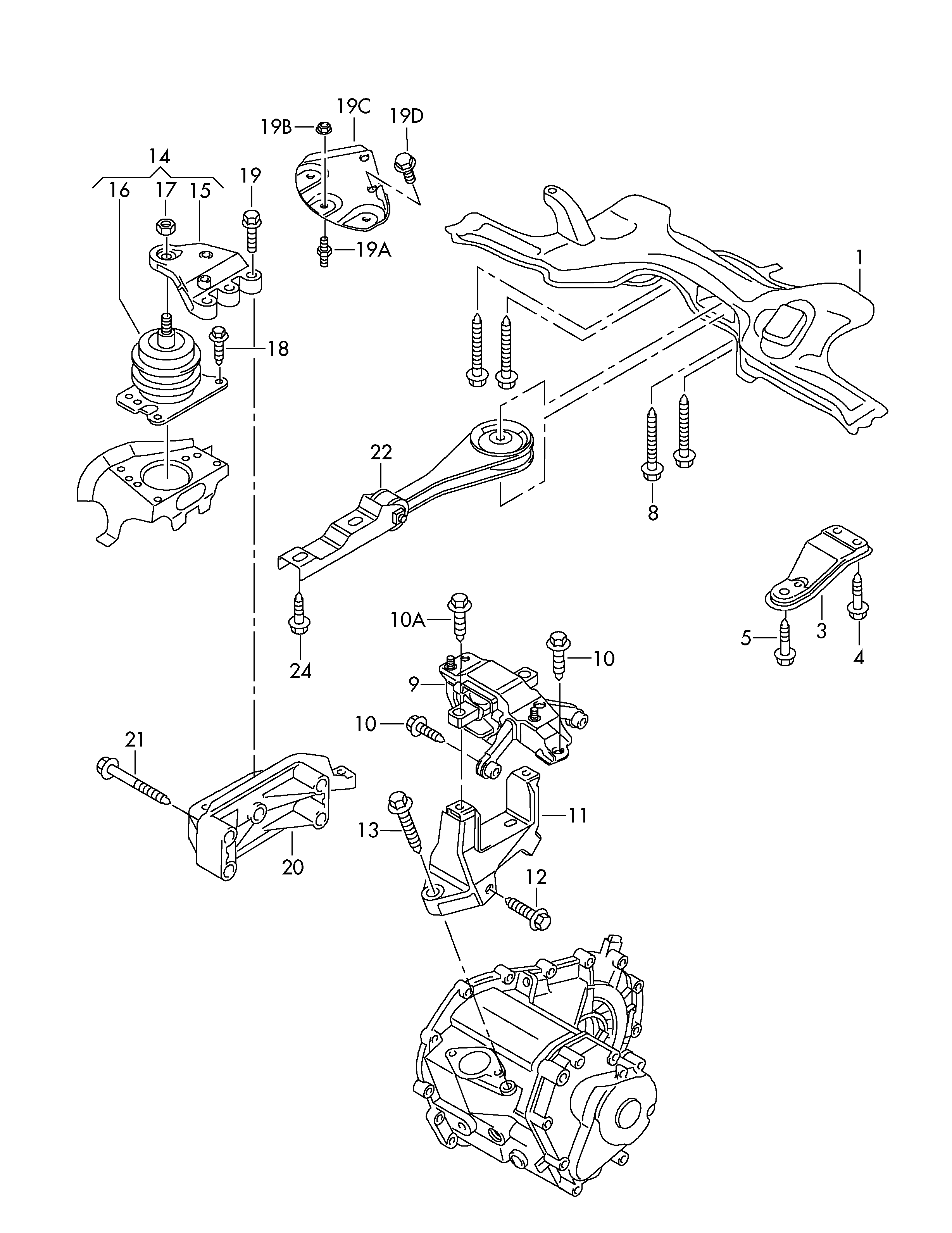 AUDI 6Q0 199 851 AM - Moottorin tuki parts5.com