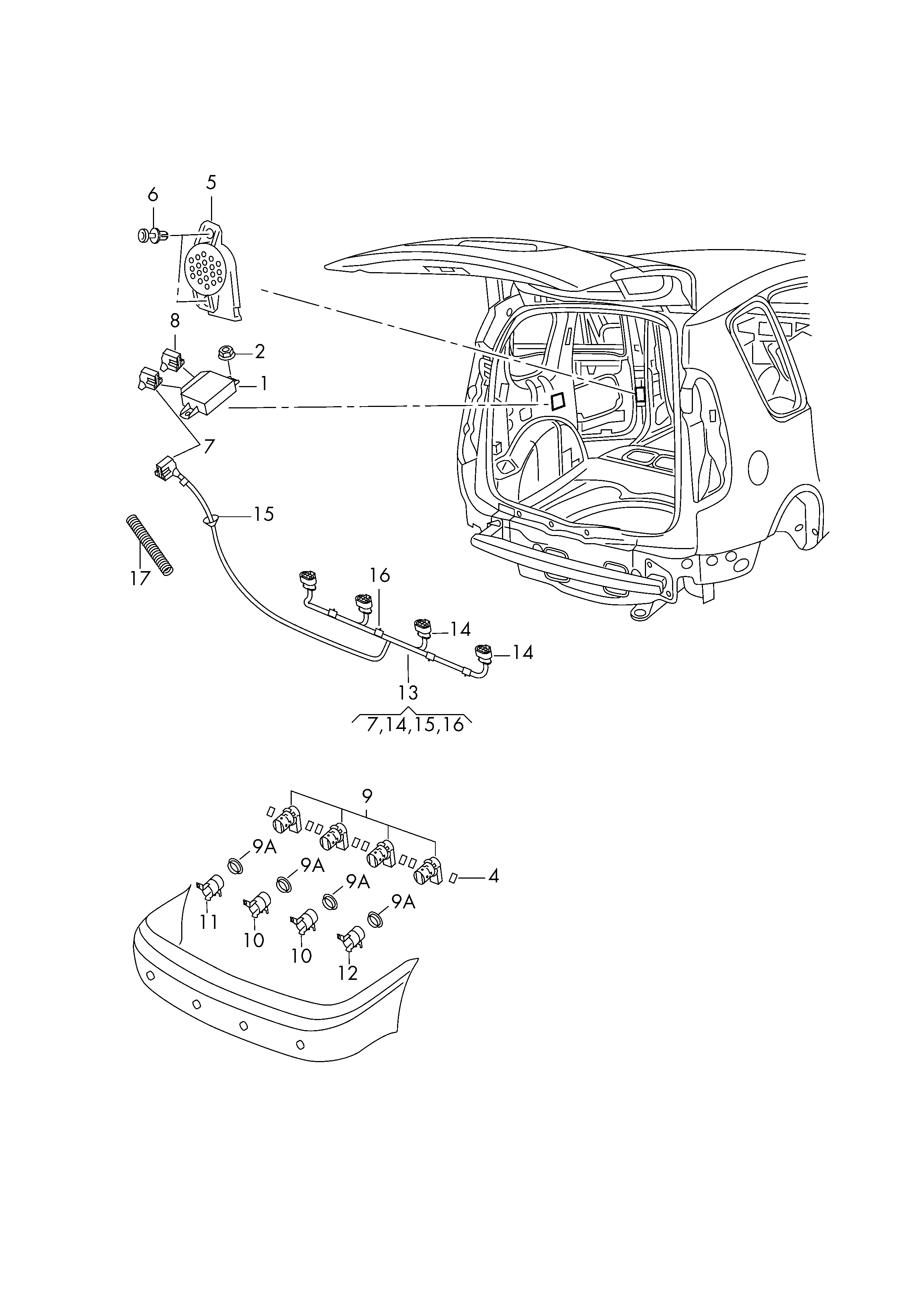 VAG 5J0 919 275 A - Sensor, Einparkhilfe parts5.com