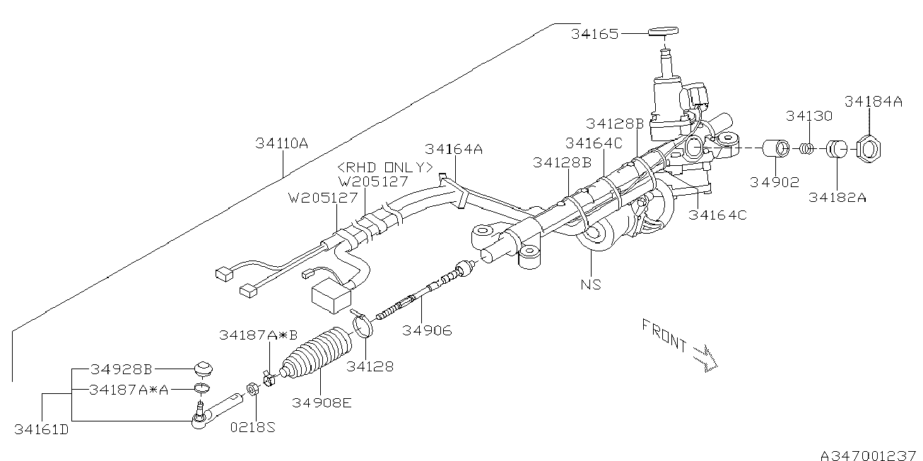 Subaru 34161-SA000 - Cap de bara parts5.com