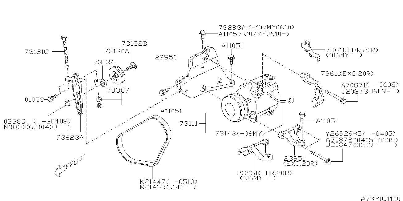 Subaru 809214550 - Curea transmisie cu caneluri parts5.com