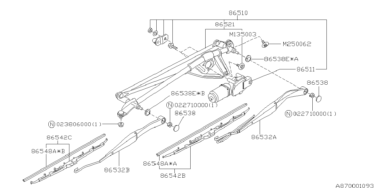 Subaru 86542AE020 - Lamela stergator parts5.com