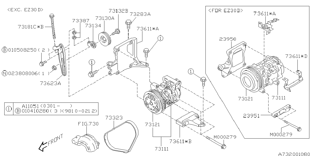 Subaru 73323 AC000 - Curea transmisie cu caneluri parts5.com