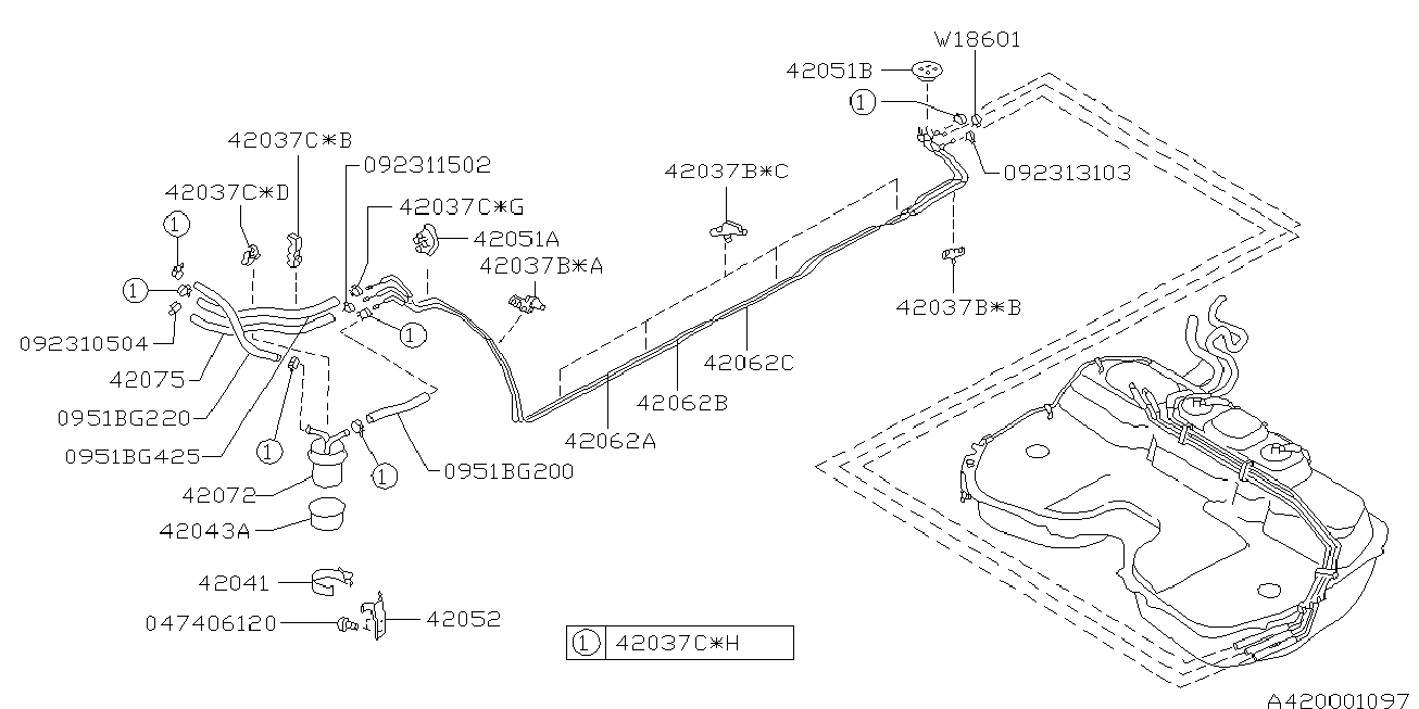 Subaru 42072-AA011 - Filtru combustibil parts5.com