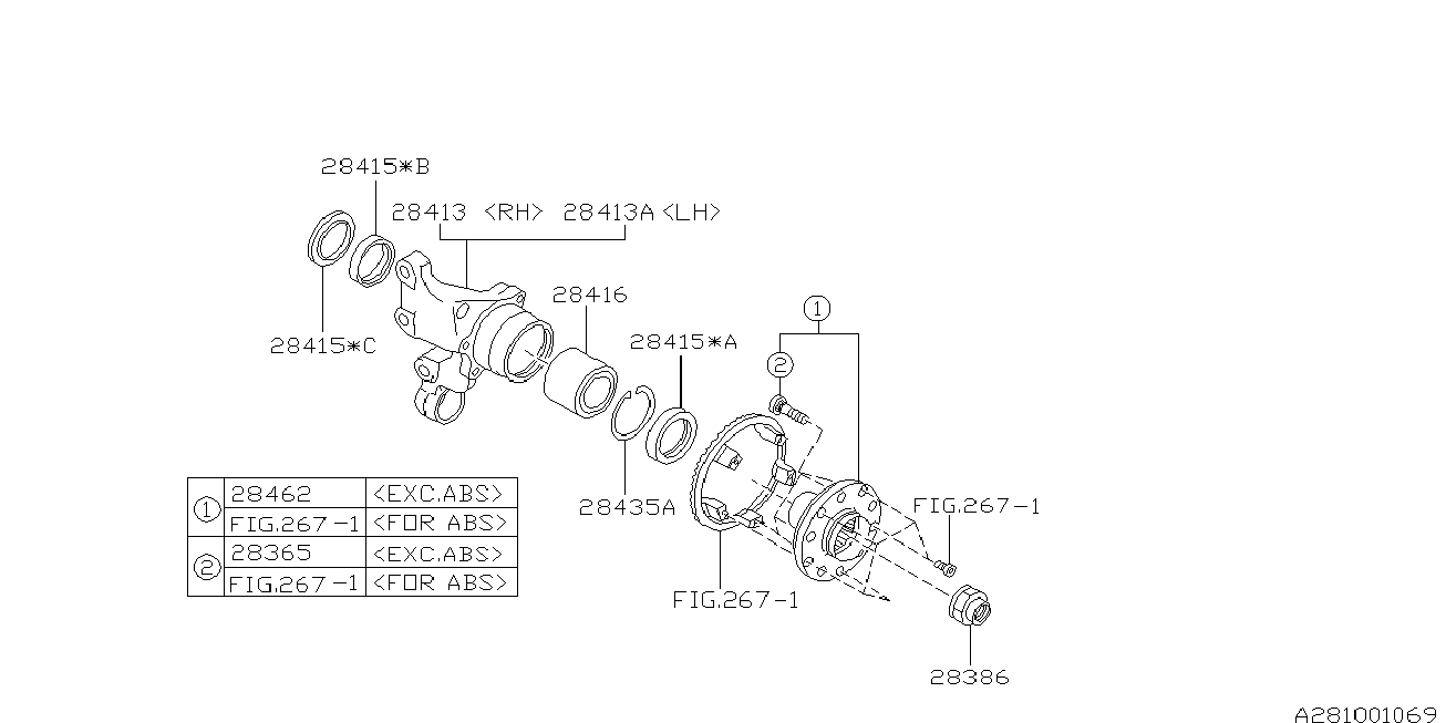 Subaru 28016-FC000 - Комплект подшипника ступицы колеса parts5.com