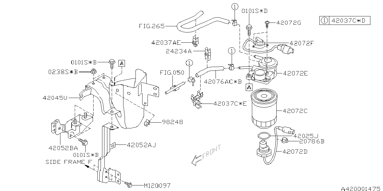 Subaru 42072AG060 - Filtro combustible parts5.com