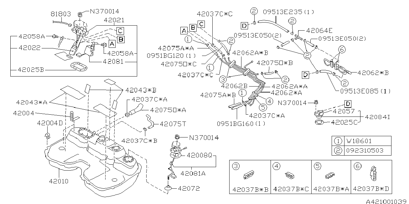 Subaru 42021AA320 - Горивна помпа parts5.com