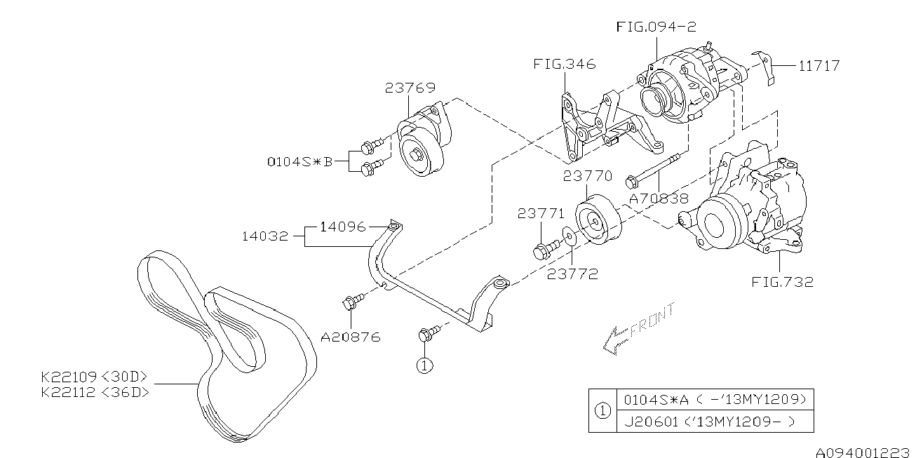 Subaru 80922 1120 - Ozubený klínový řemen parts5.com