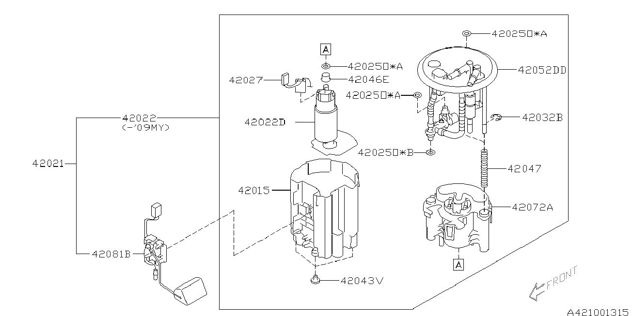 Subaru 42072AG16A - Fuel filter parts5.com