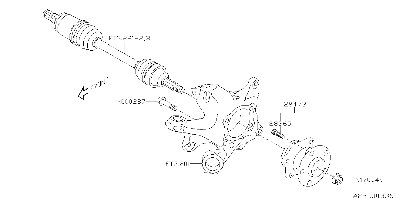 Subaru 28473-FL020 - Σετ ρουλεμάν τροχών parts5.com