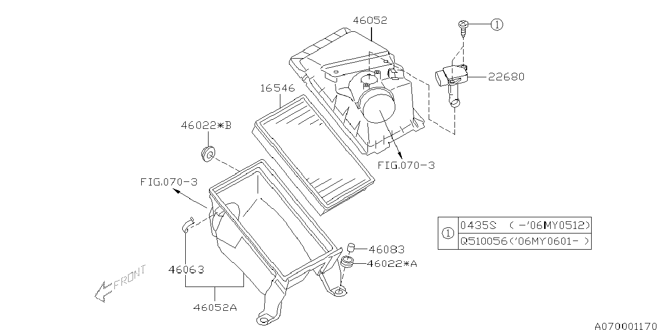 Subaru 16546AA050 - Воздушный фильтр parts5.com