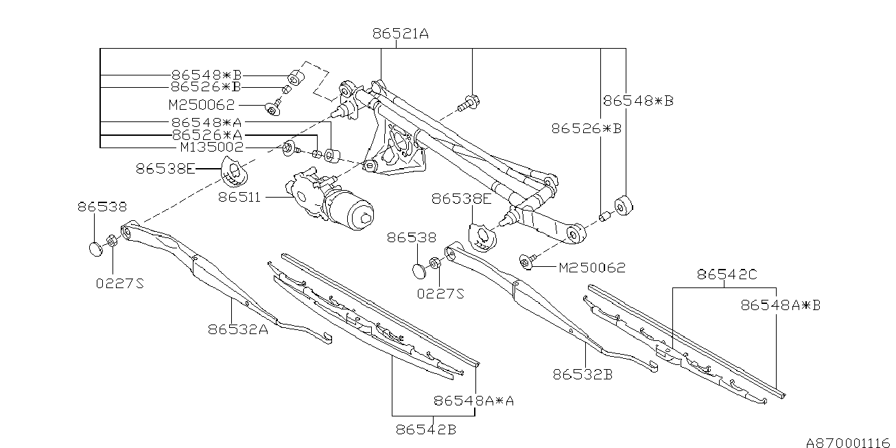 Subaru 86542FE000 - Lamela stergator parts5.com