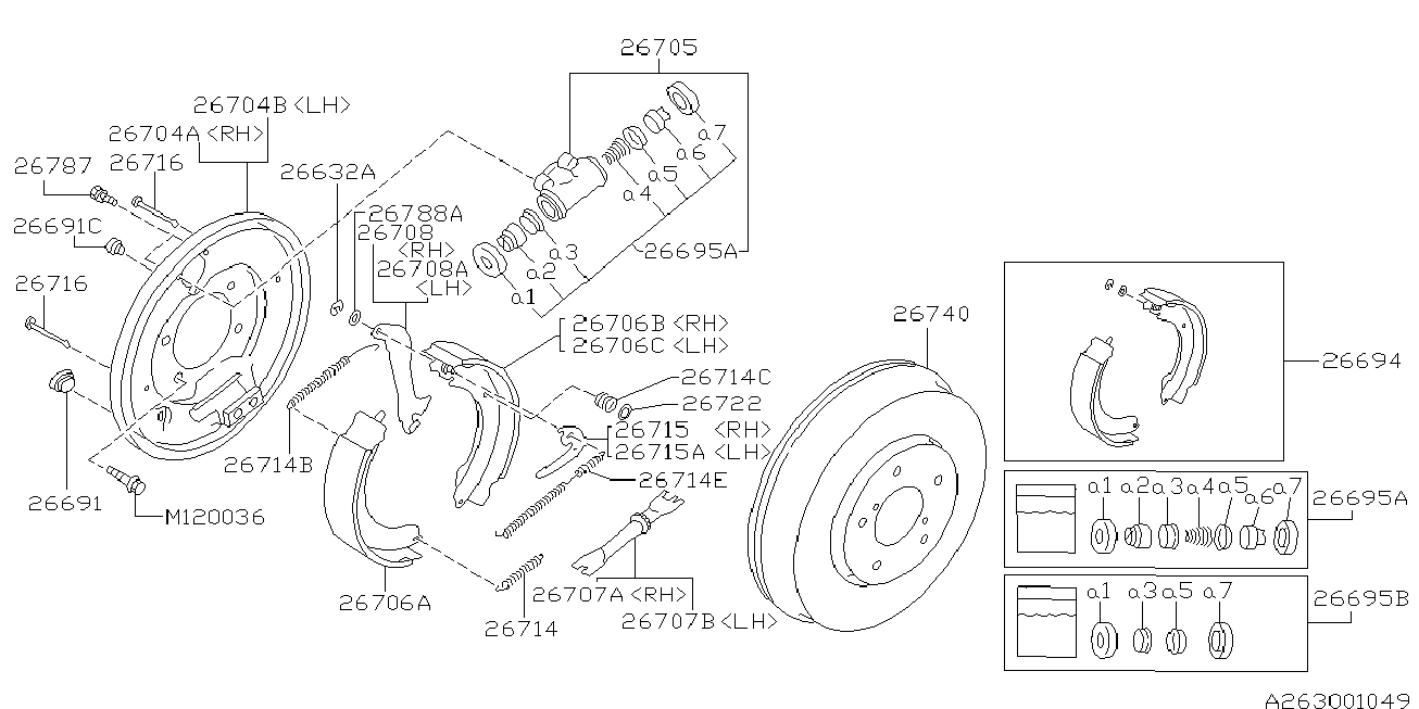 Honda 26257AA030 - Set saboti frana parts5.com