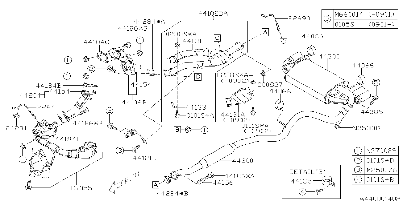 Subaru 22641 AA510 - Sonda Lambda parts5.com