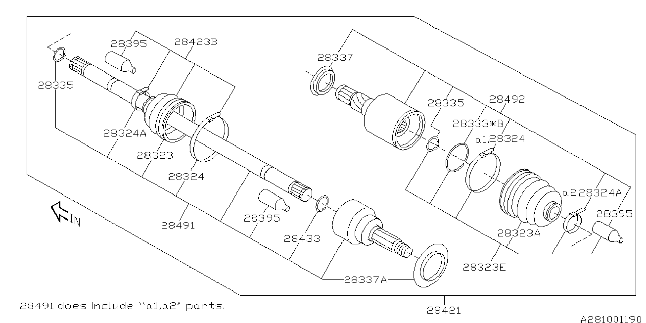 Subaru 28423FE050 - Burduf cauciuc, articulatie planetara parts5.com