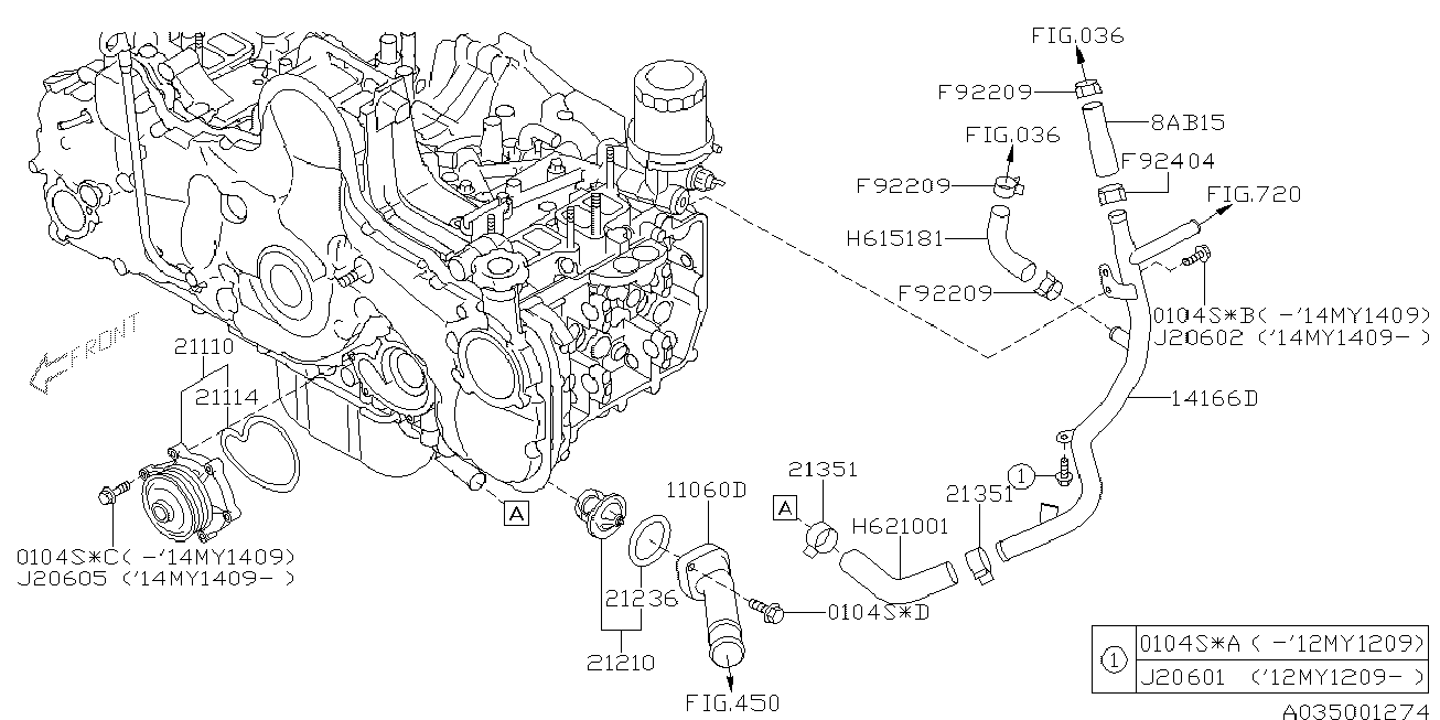 Subaru 21210AA140 - Termostato, refrigerante parts5.com