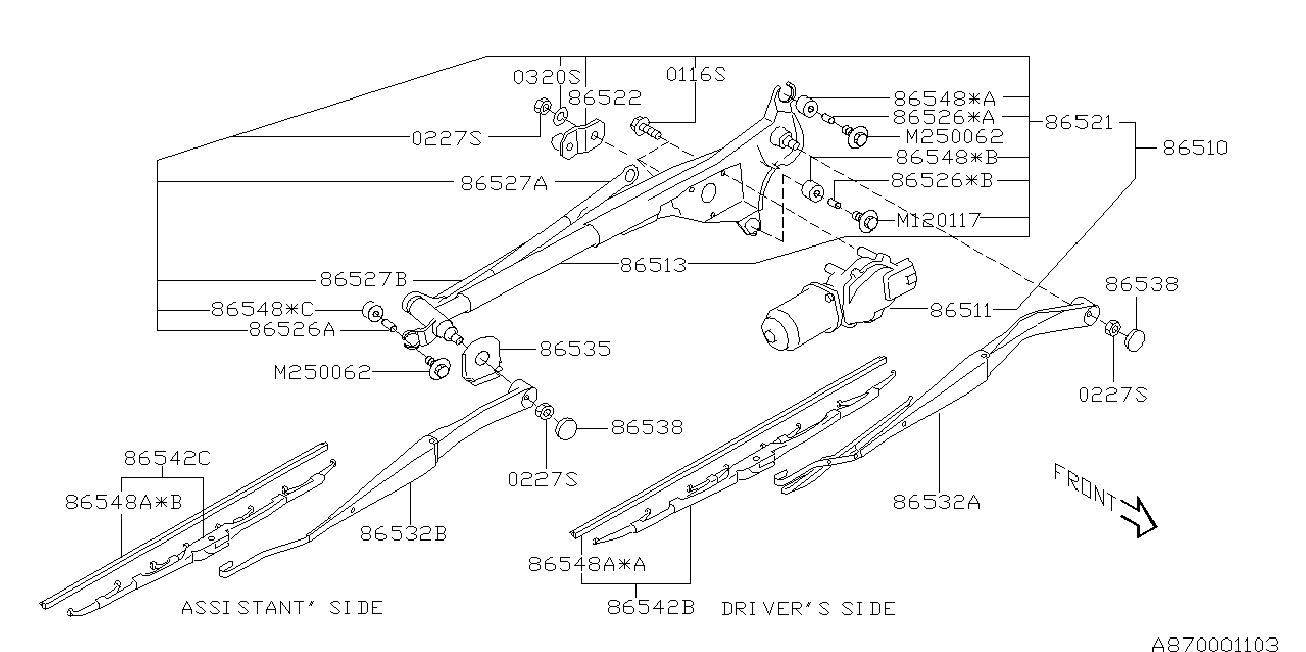 Subaru 86542SA090 - Metlica brisača parts5.com