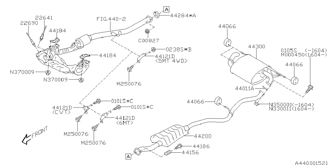 Subaru 22641 AA610 - Lambda Sensor parts5.com