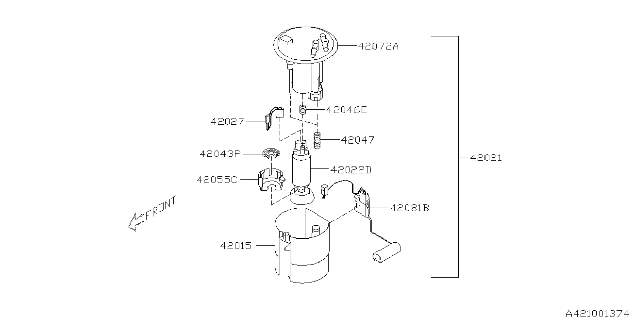 Subaru 42022FJ000 - Bomba de combustible parts5.com