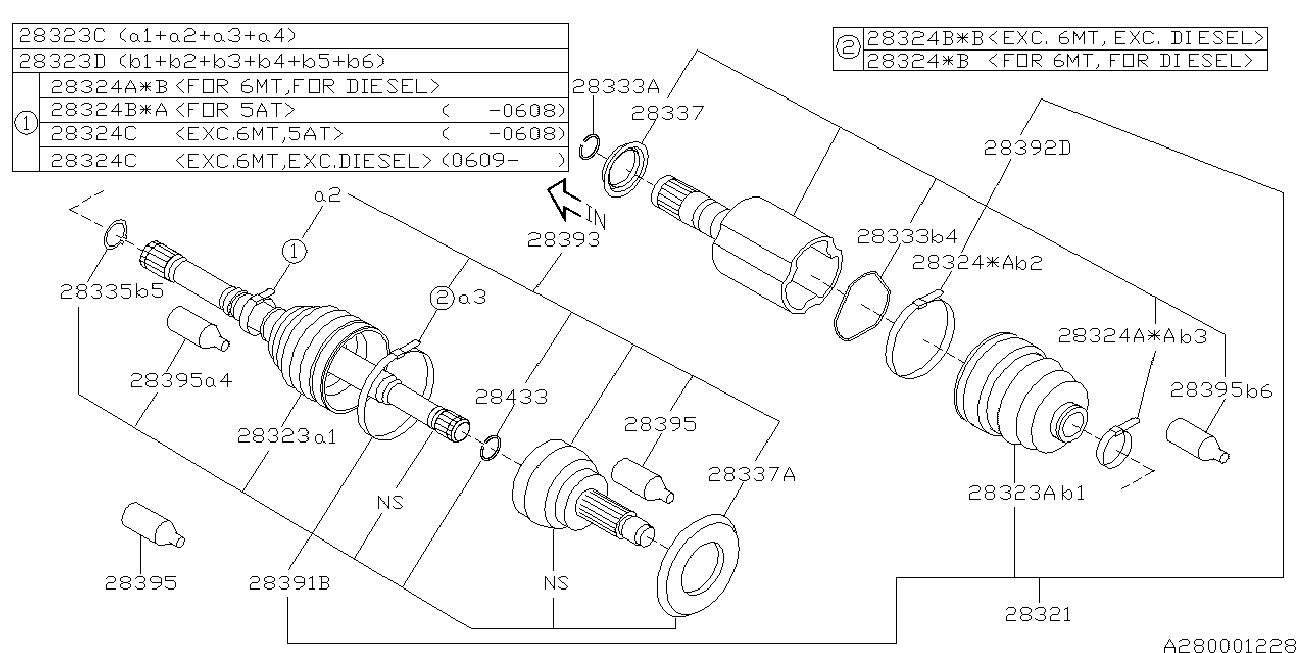 Subaru 28321-AG022 - Juego de articulación, árbol de transmisión parts5.com