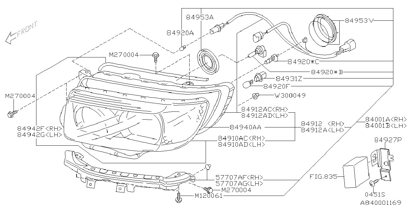 Subaru 84920PA060 - Bec, far pentru viraje parts5.com