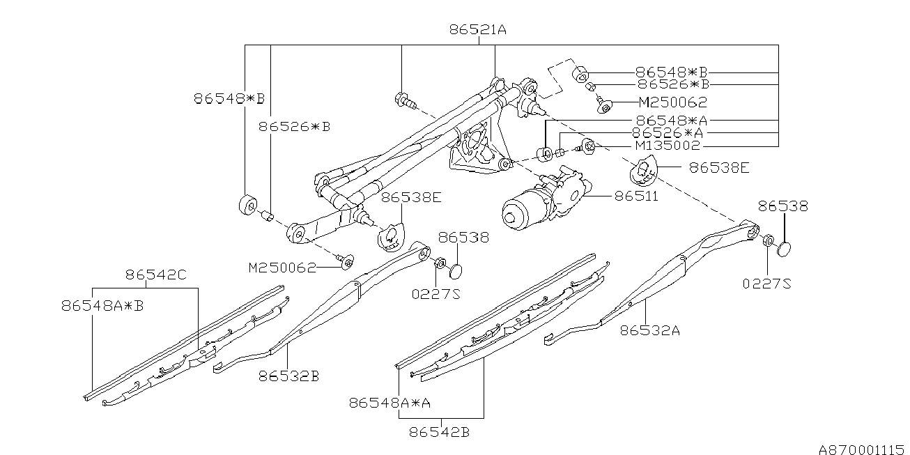 Subaru 86542FE010 - Törlőlapát parts5.com