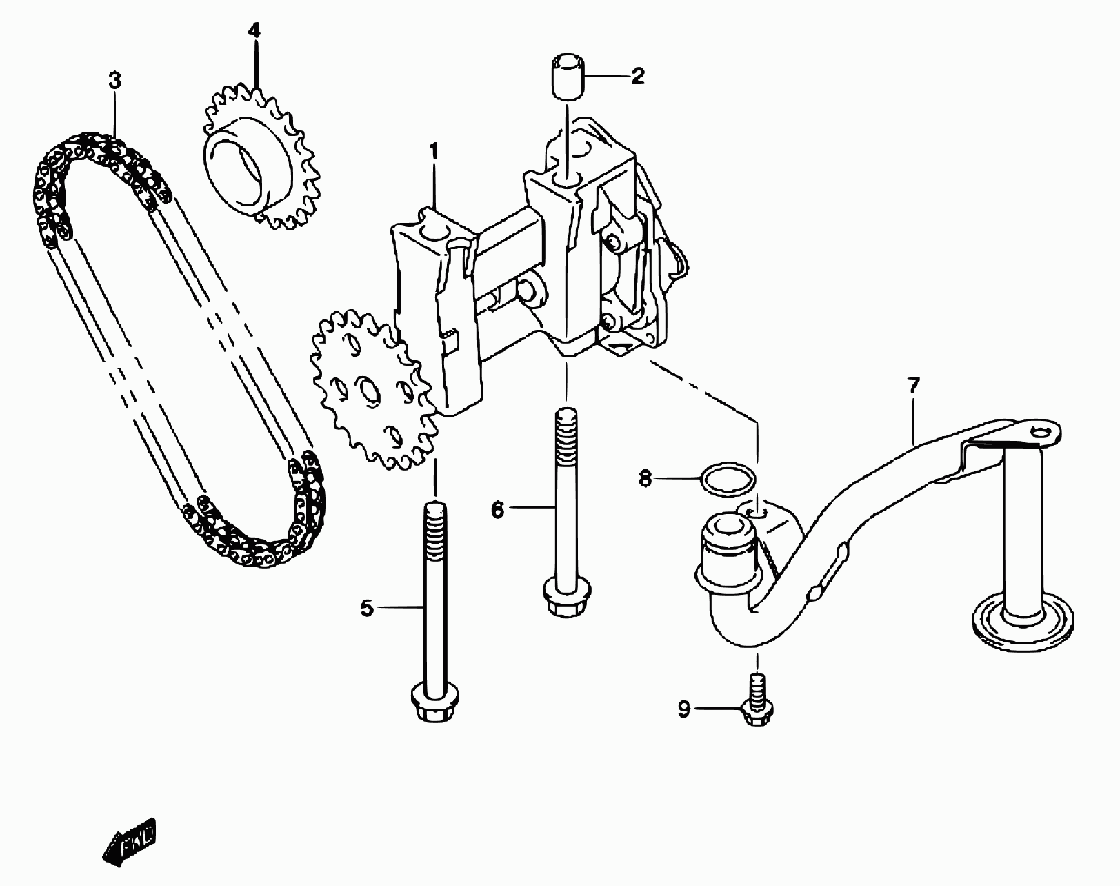 Suzuki 16184-84A00 - Chain, oil pump drive parts5.com