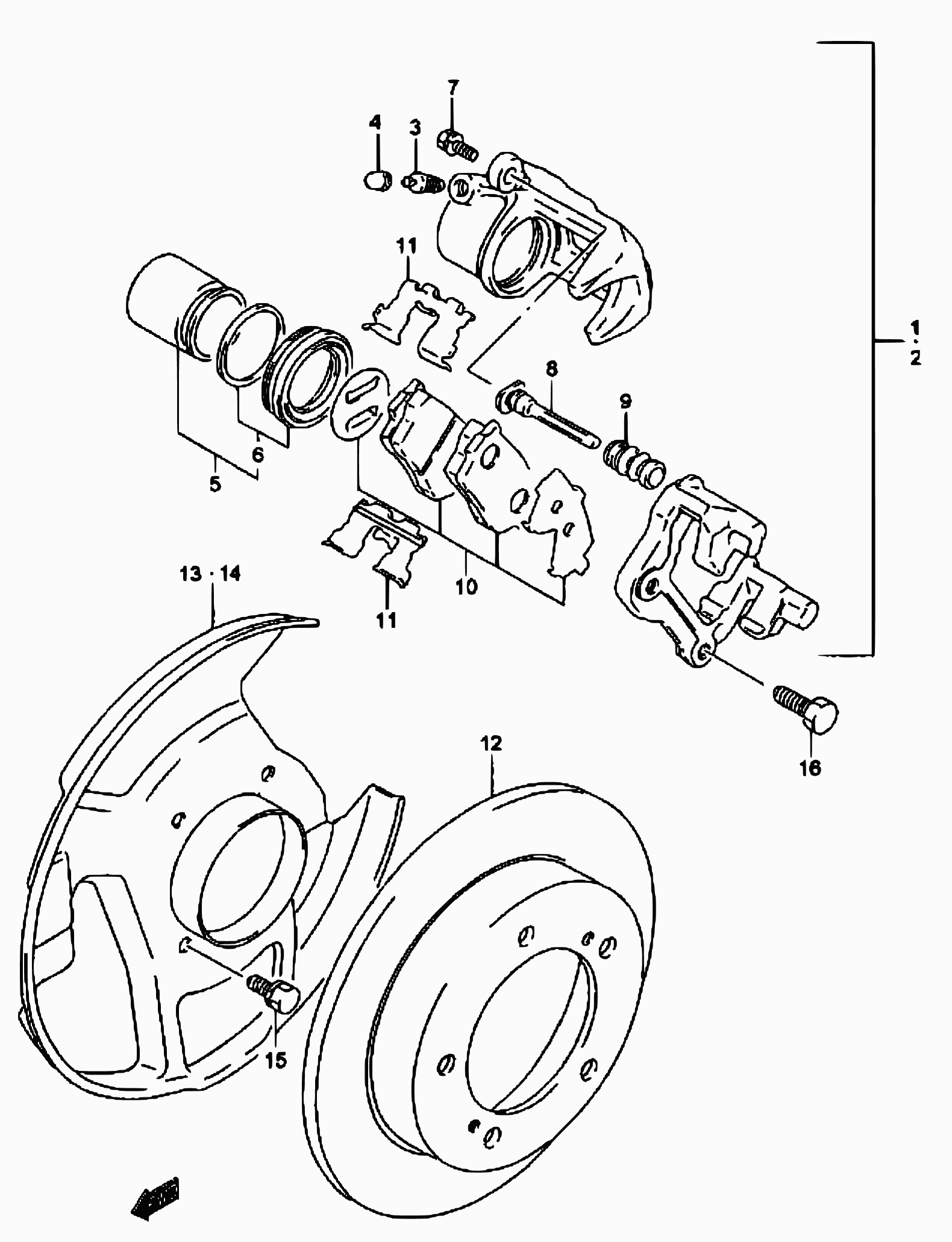 Suzuki 55200-63810 - Komplet kočnih obloga, disk kočnica parts5.com