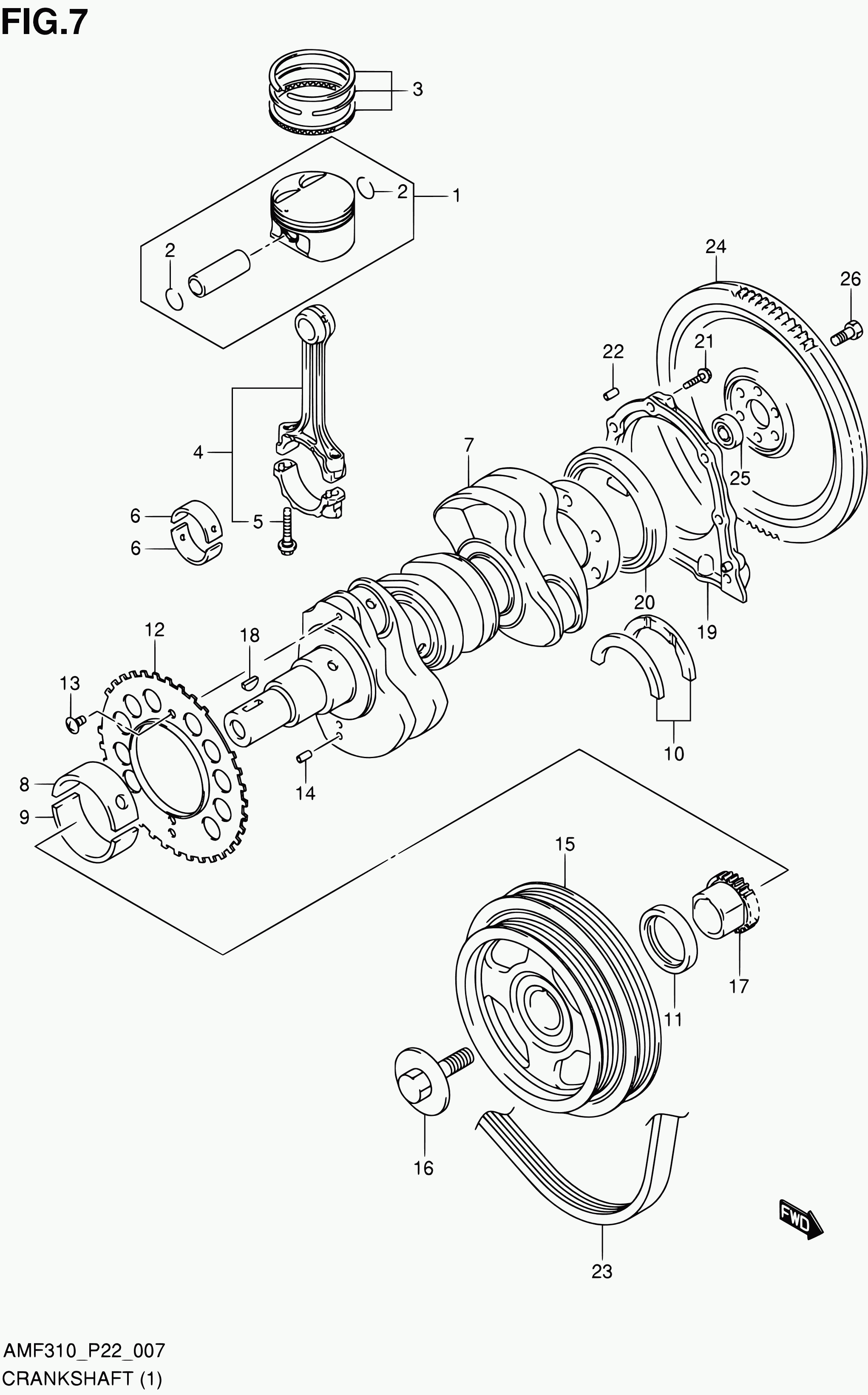 Suzuki 17521M68K00 - Kanallı V kayışı parts5.com