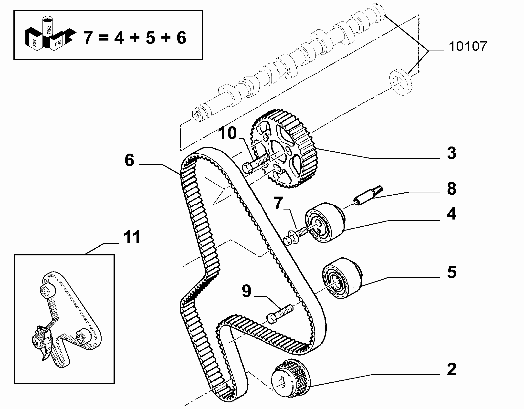 FIAT 9467626480 - Juego de correas dentadas parts5.com