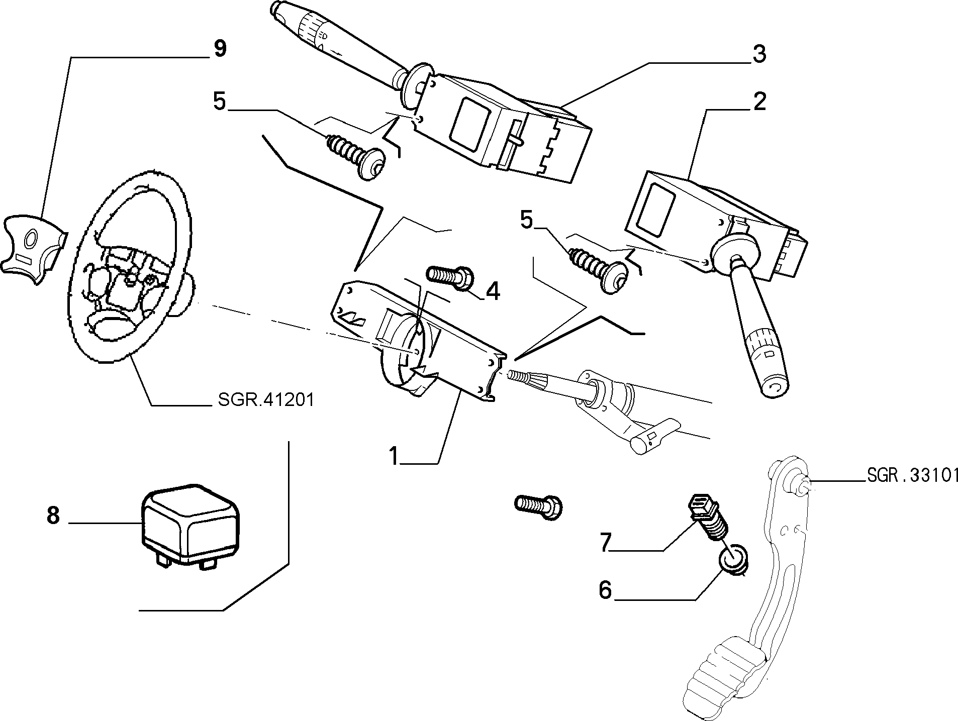 FIAT 96 236 41569 - Prekidač poluge upravljača parts5.com