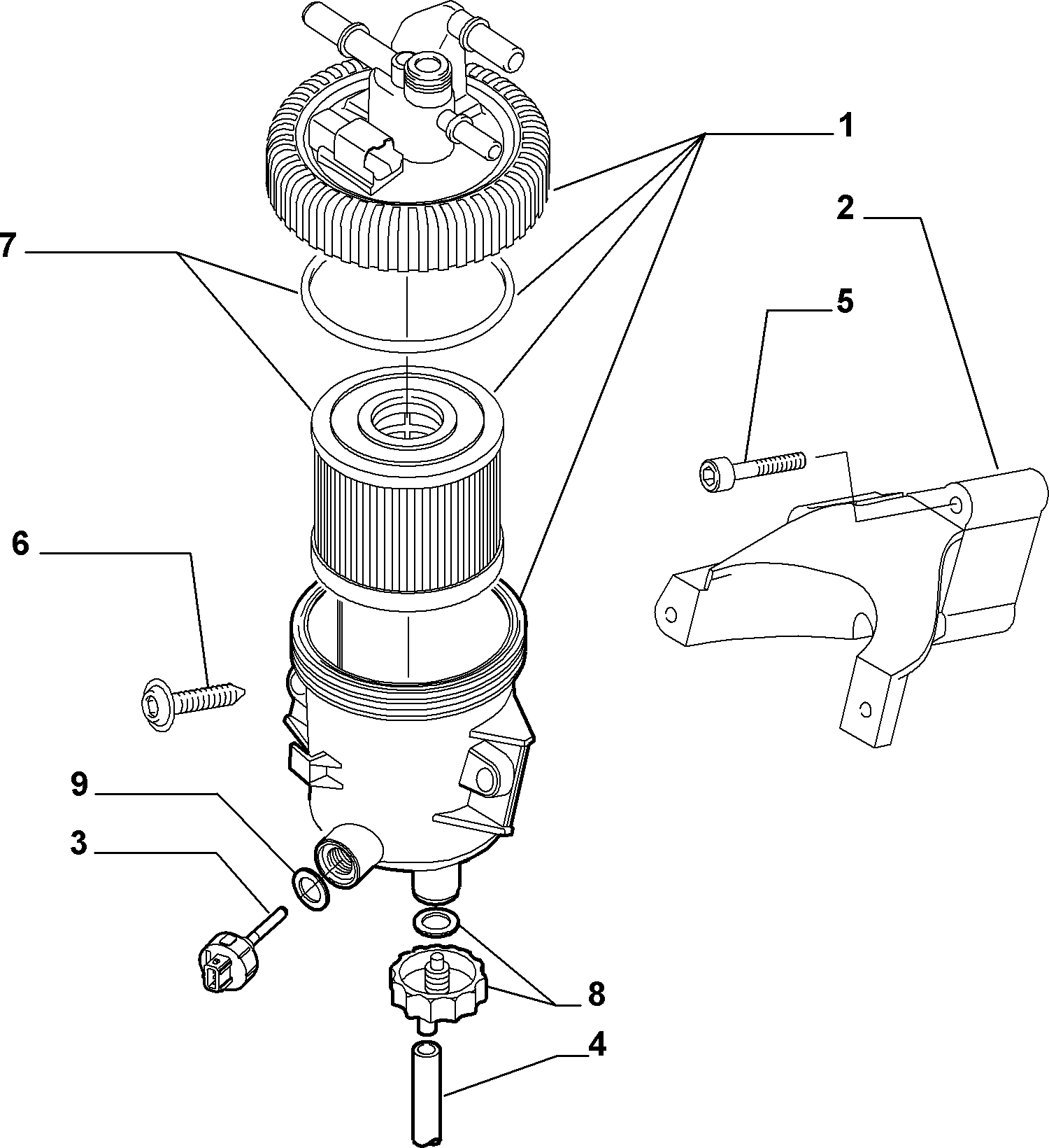 FIAT-HITACHI 9401906768 - Filtro combustible parts5.com