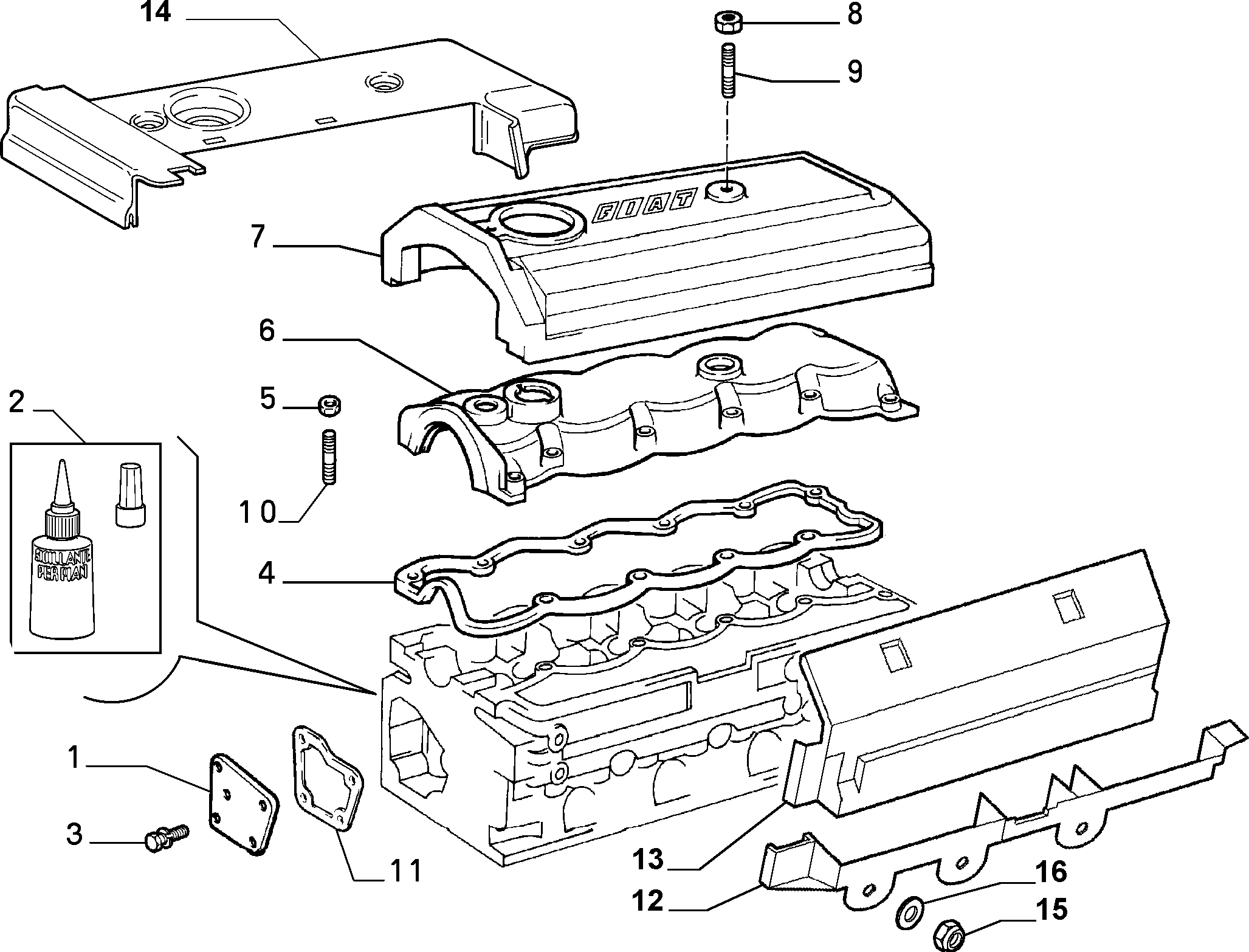 FIAT 500317403 - Гарнитура, капак на цилиндрова глава parts5.com