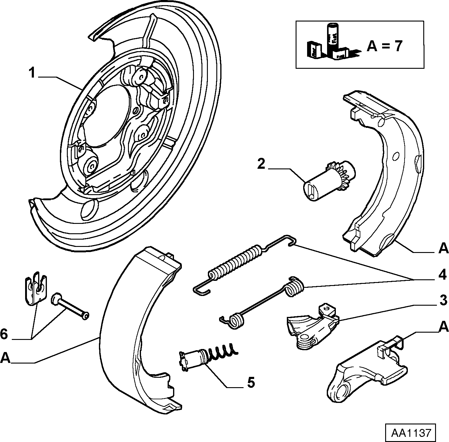 FIAT 77362696 - Komplet kočionih papuča, ručna kočnica parts5.com