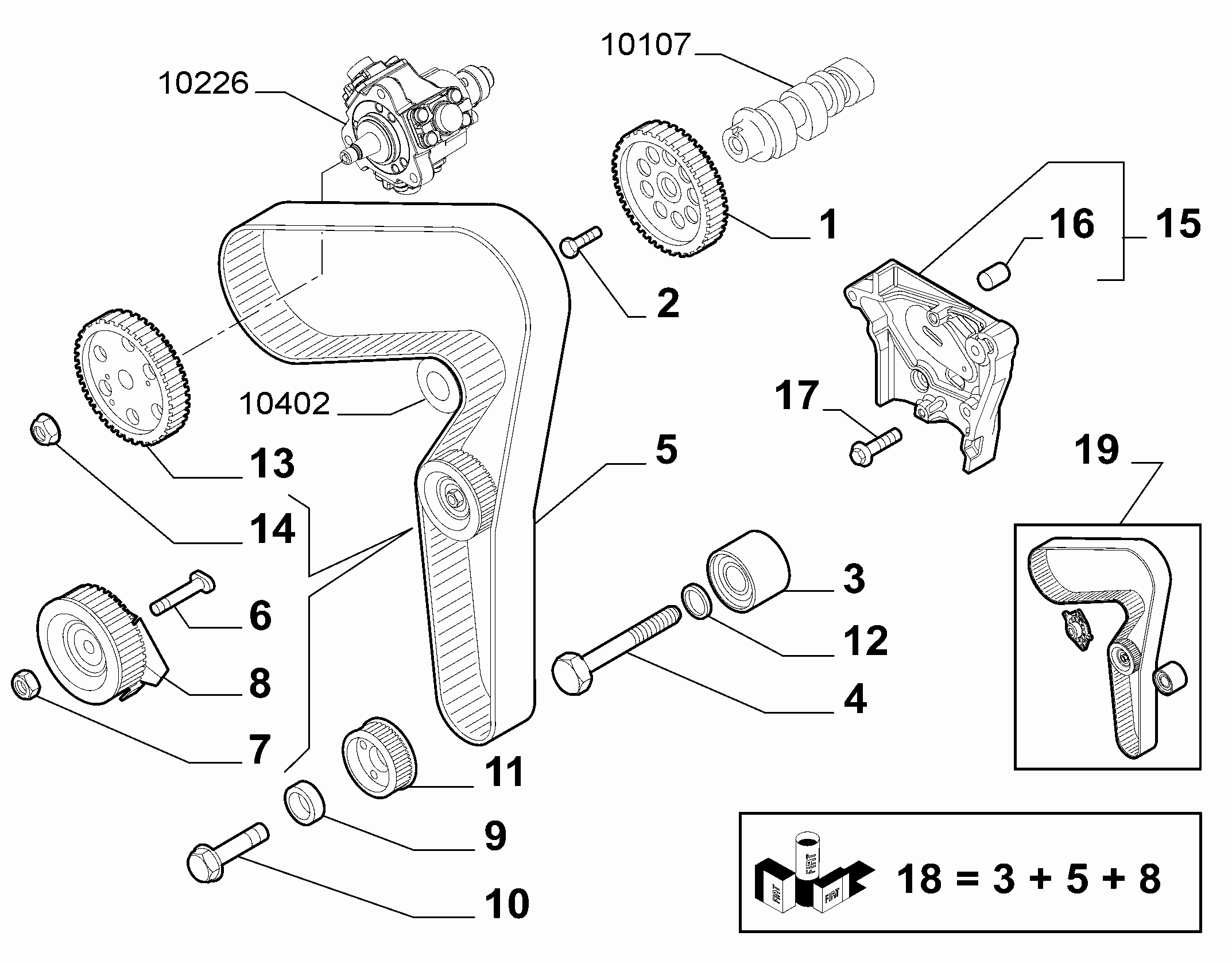 Jeep 71754562 - Water Pump & Timing Belt Set parts5.com