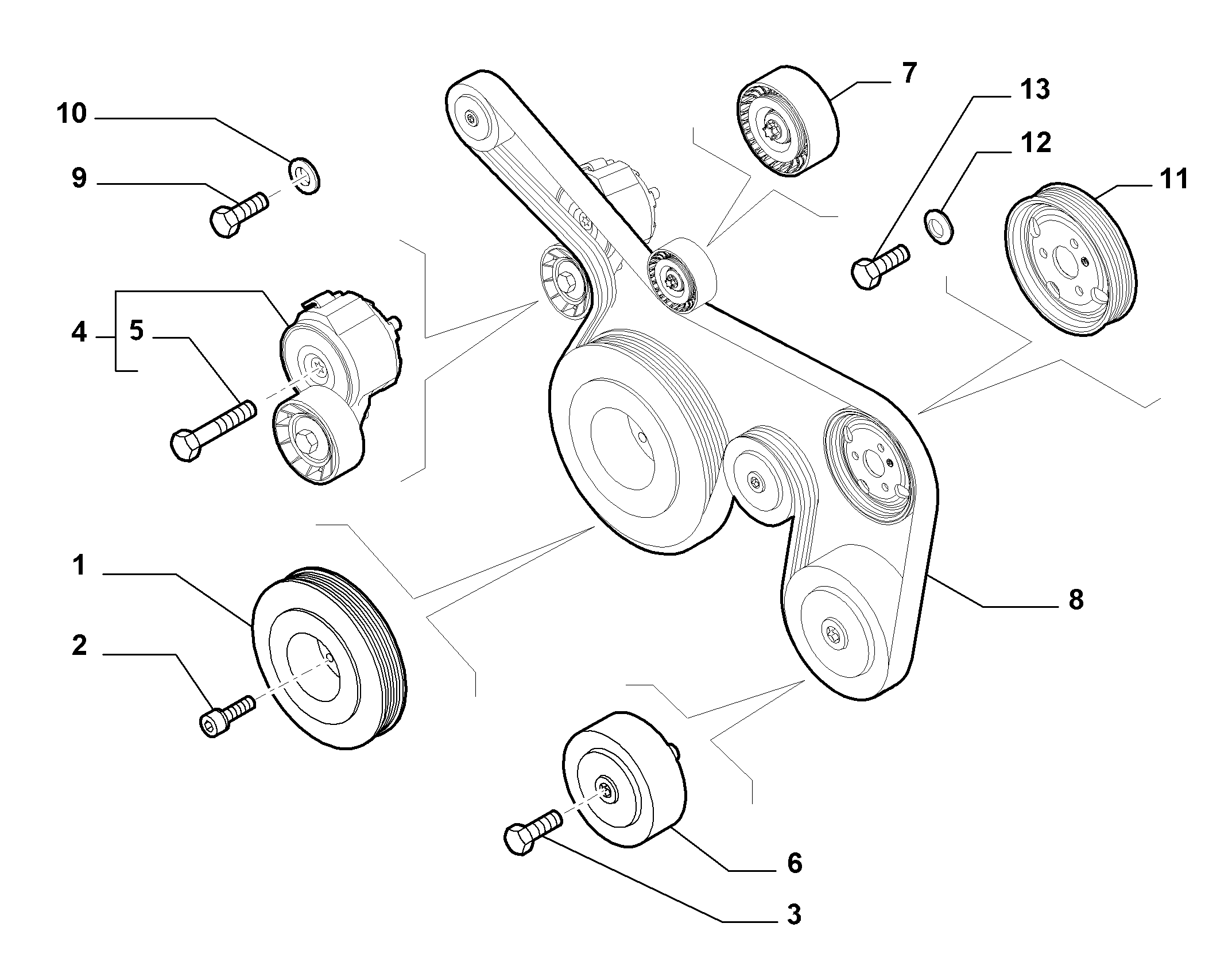 Lancia 51758383 - Vratná / vodicí kladka, klínový žebrový řemen parts5.com