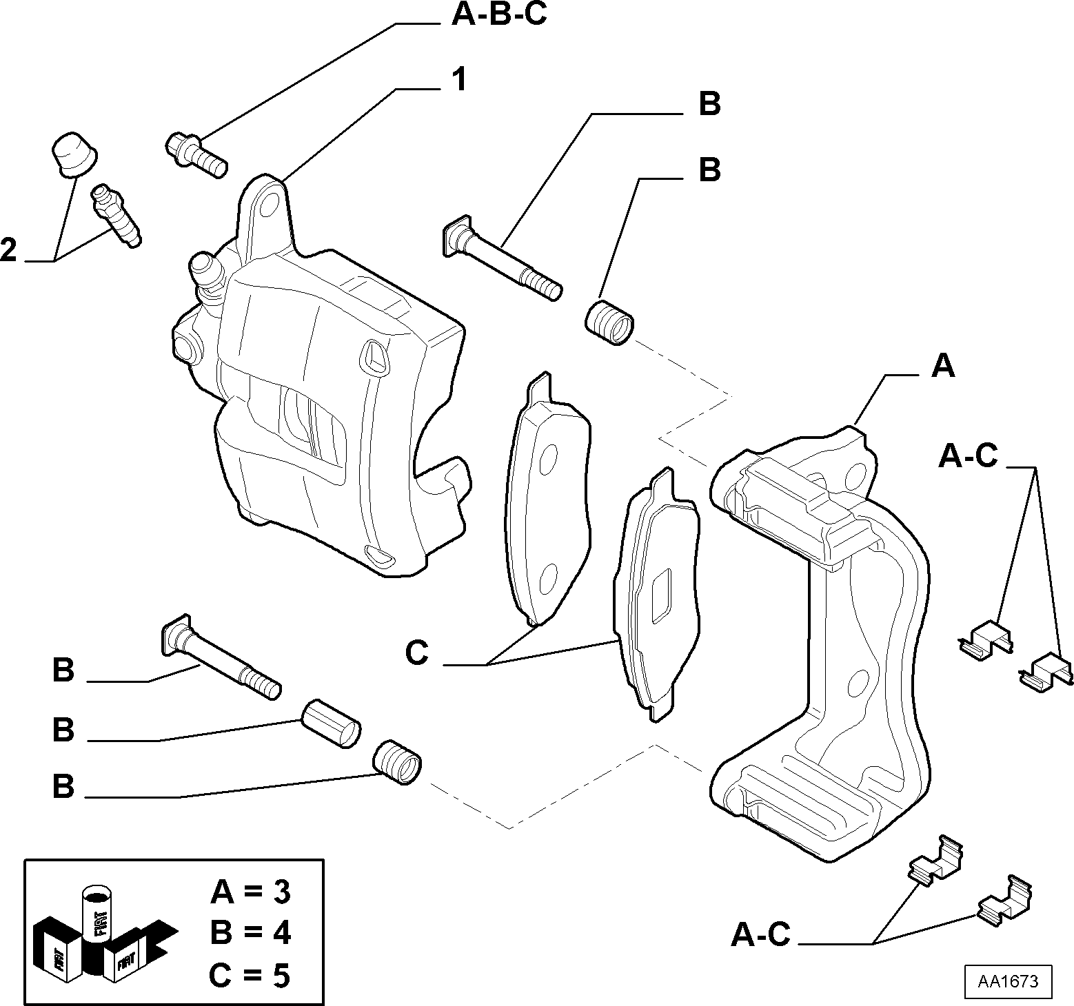 FIAT 71773149 - Komplet kočnih obloga, disk kočnica parts5.com