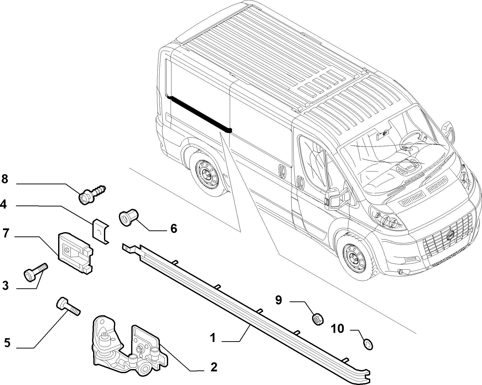 FIAT 1344266080 - Vođica točkića, klizna vrata parts5.com