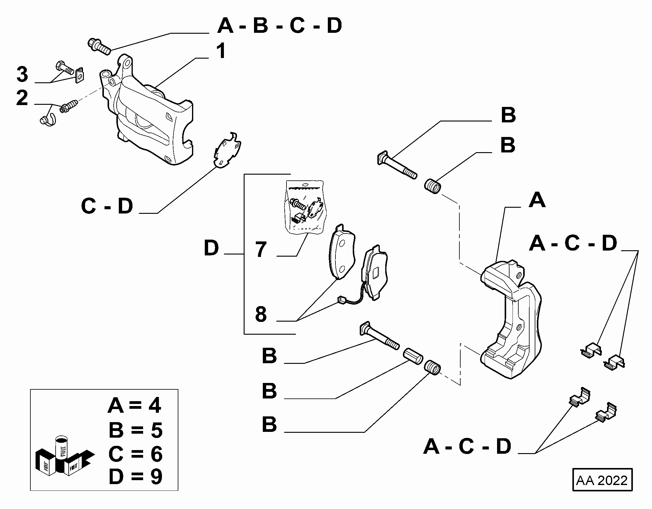 FIAT 77364874 - Komplet kočnih obloga, disk kočnica parts5.com