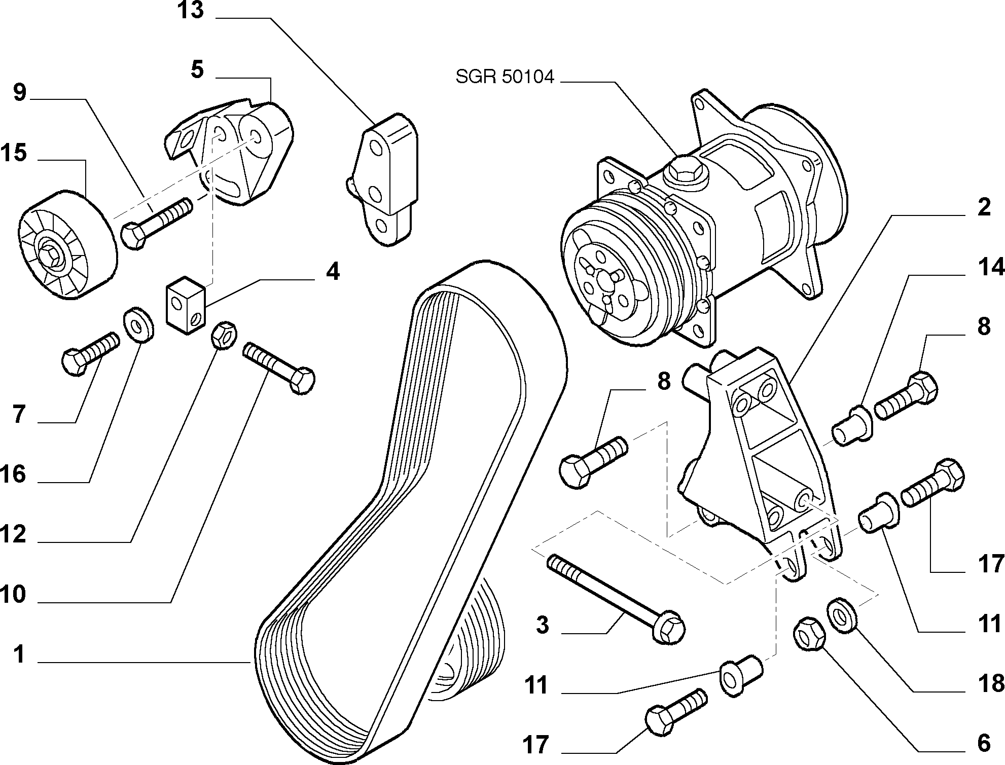 FIAT 71753866 - Correa trapecial poli V parts5.com