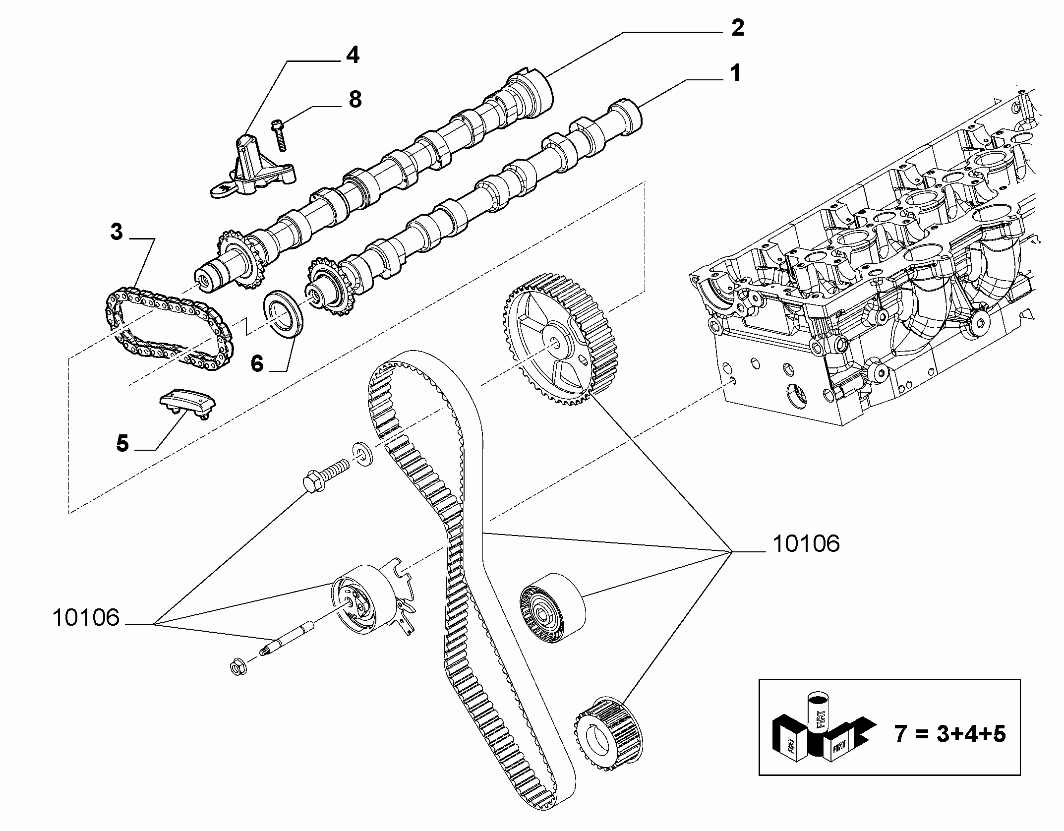 Lancia 9400807289 - Võlli rõngastihend, Nukkvõll parts5.com