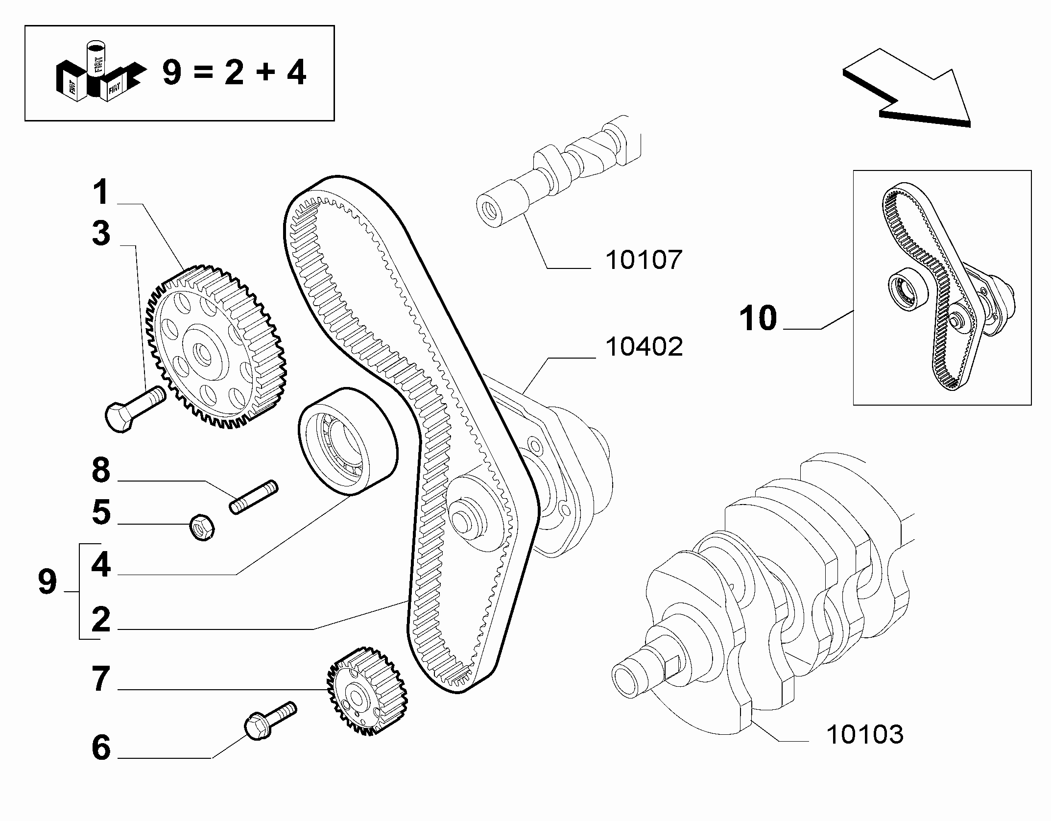 Alfa Romeo 55203781 - Feszítő, fogasszíj parts5.com