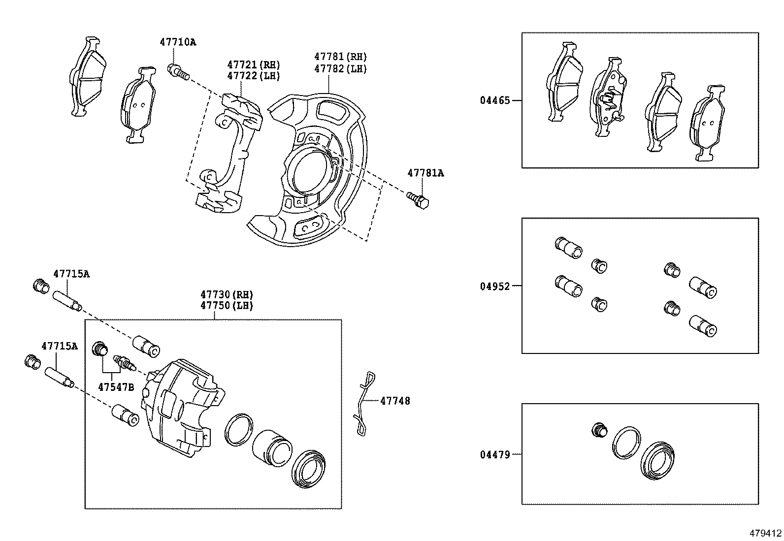 LEXUS 044780D050 - CYLINDER KIT, DISC BRAKE, FRONT parts5.com