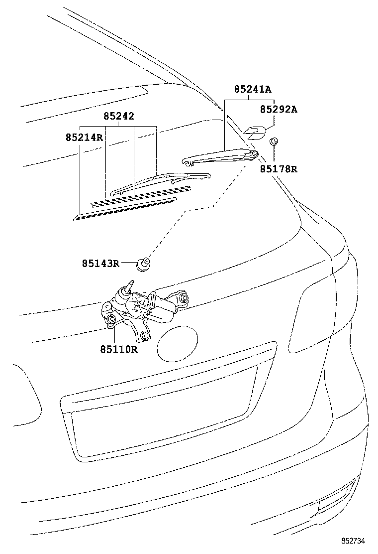 TOYOTA 85242-05120 - Wischblatt parts5.com