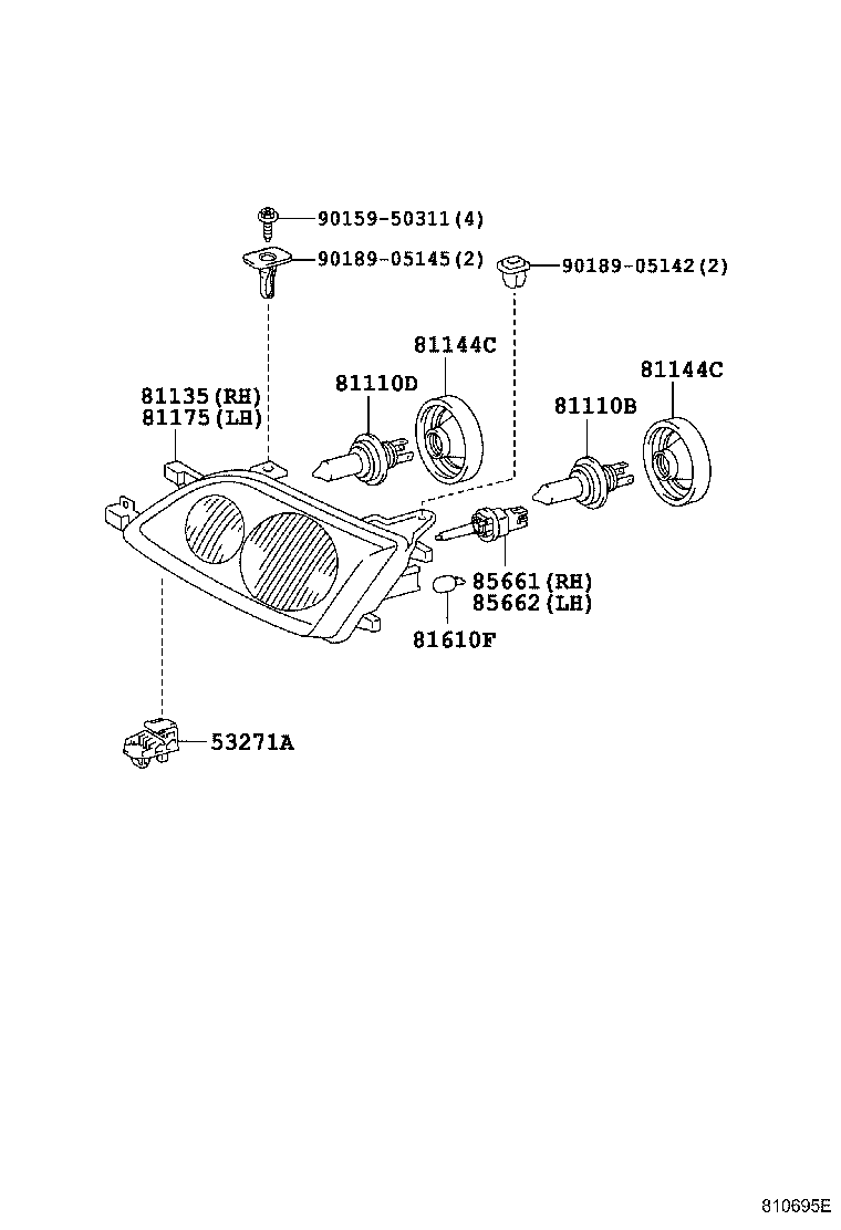 TOYOTA 90080-81067 - Лампа накаливания, фара дневного освещения parts5.com