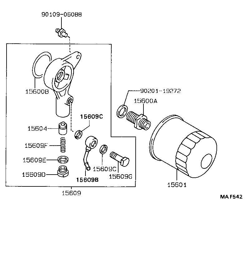 Daihatsu 9091510001 - Oil Filter parts5.com