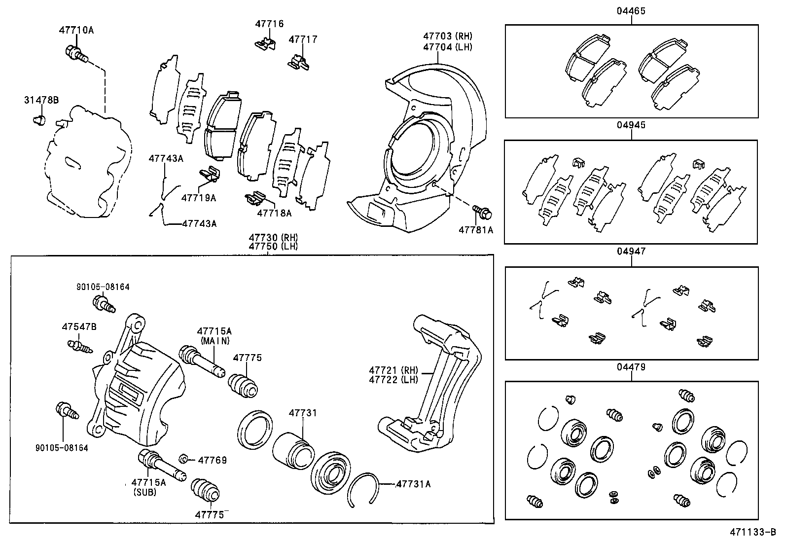 Suzuki 0446512540 - Тормозные колодки, дисковые, комплект parts5.com