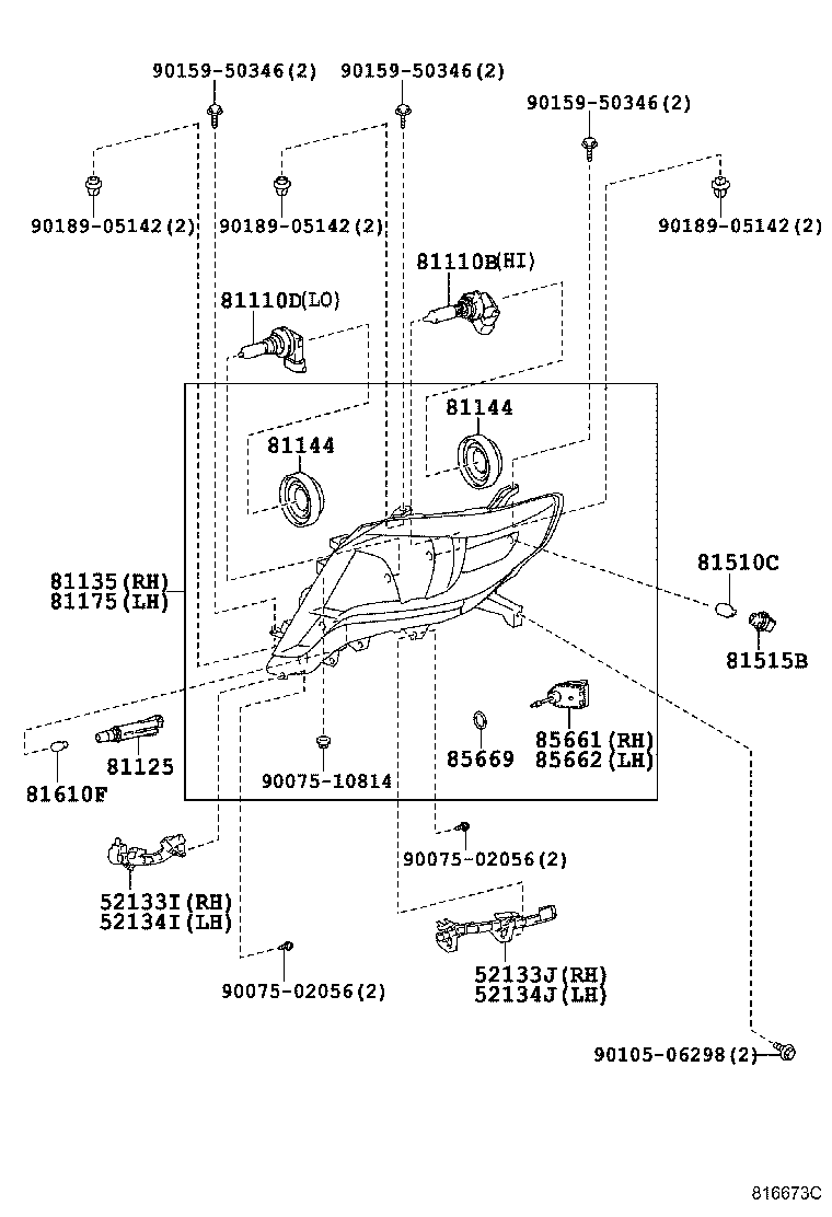 TOYOTA 9098111069 - Sijalica, svetlo u kabini parts5.com