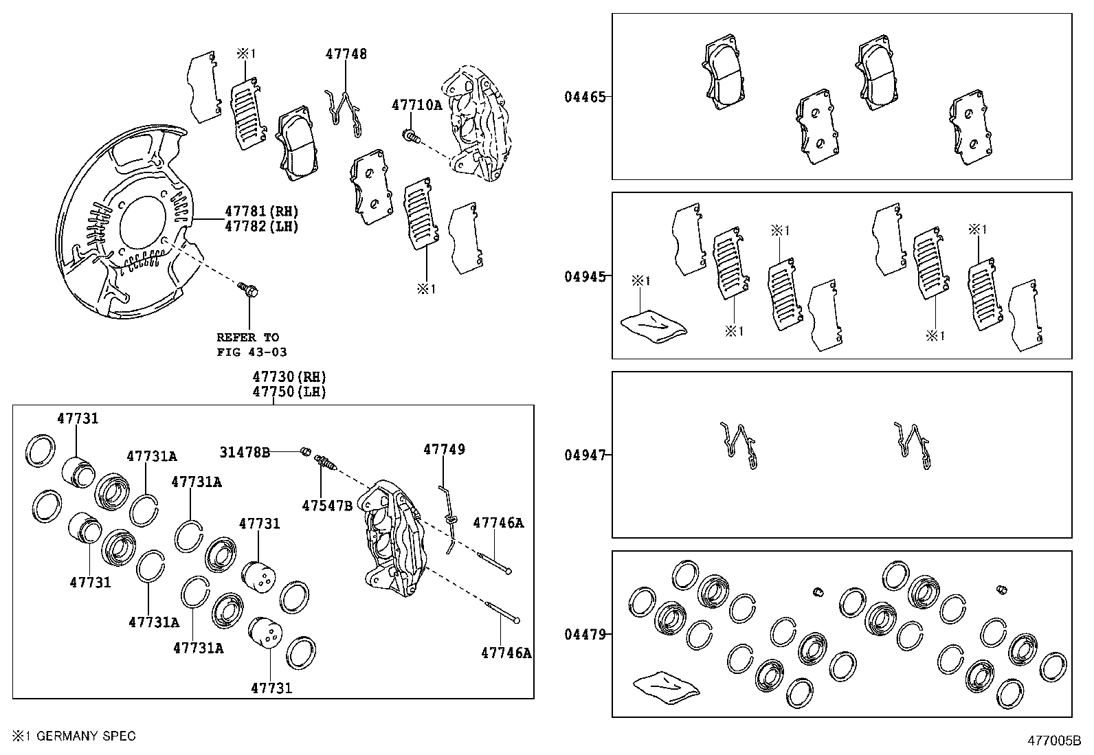 TOYOTA (FAW) 04465-60320 - Fren balata seti, diskli fren parts5.com