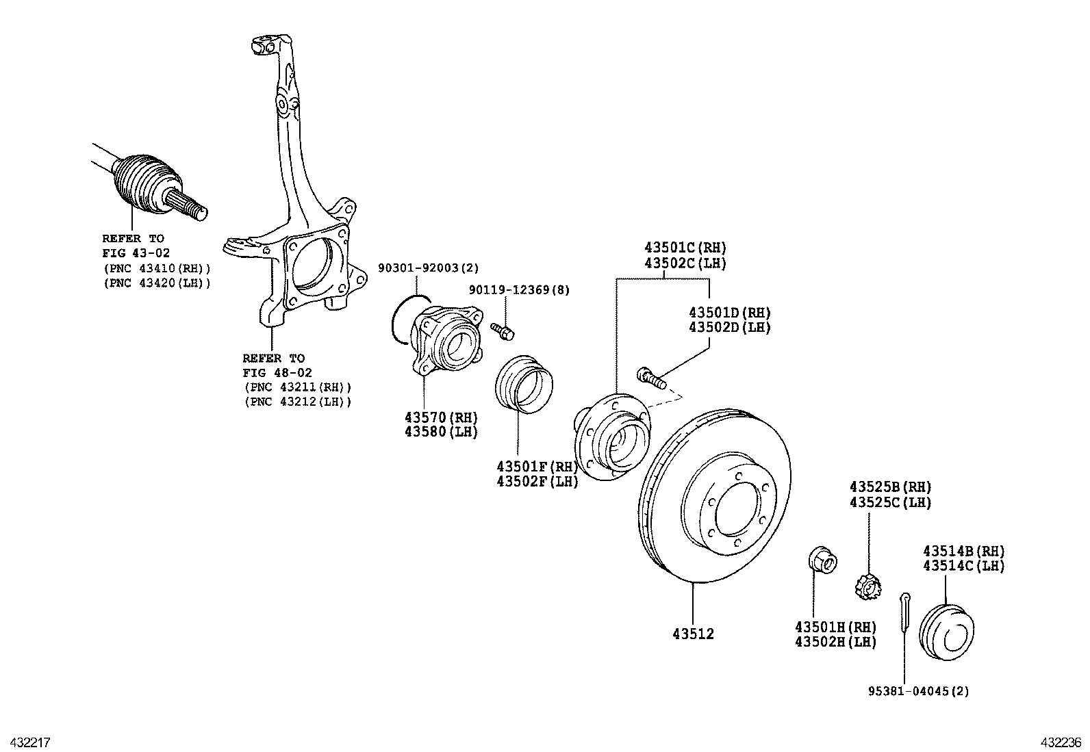 TOYOTA 4351260191 - Fren diski parts5.com