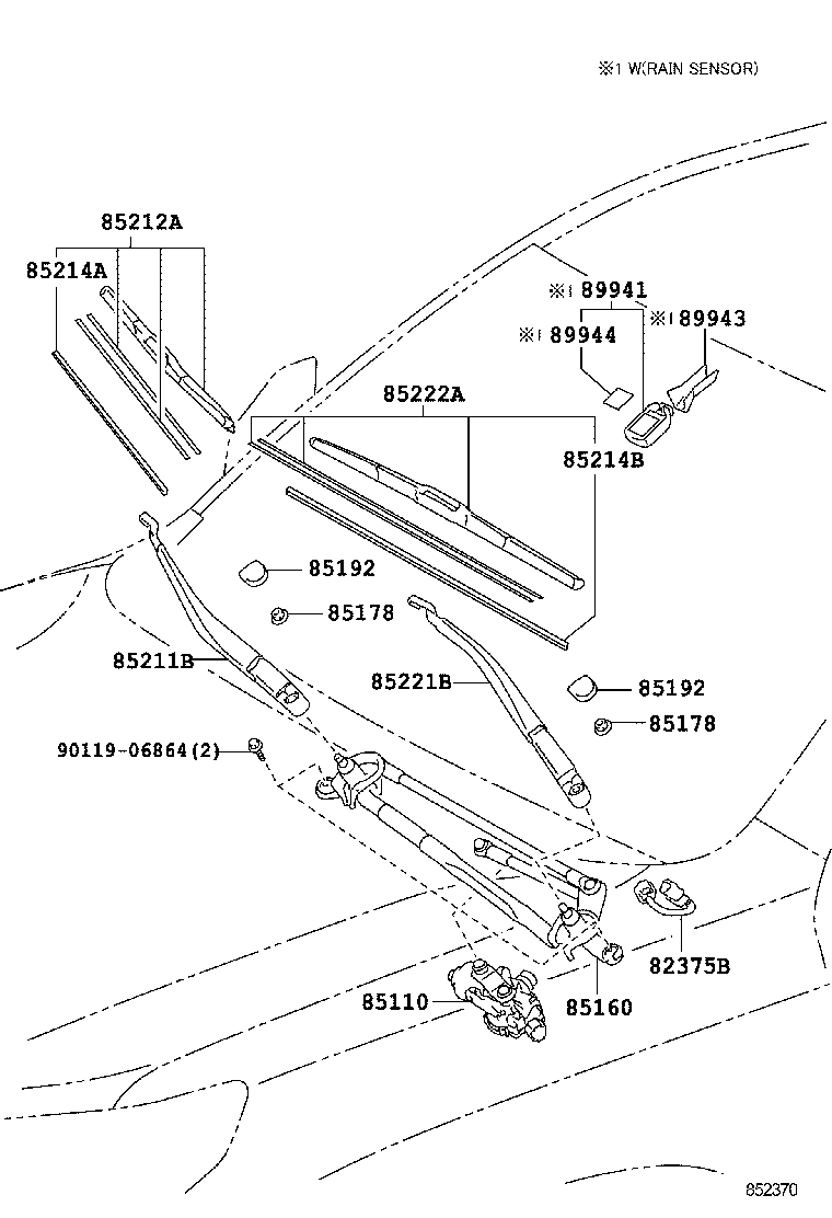 TOYOTA 85222-60260 - Перо на чистачка parts5.com